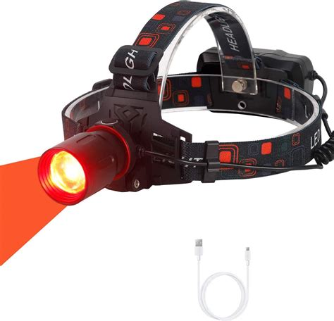 Windfire New Brightest Red Light Hunting Headlamp Zoomable