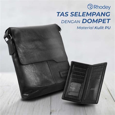 Jual Rhodey Tas Selempang Messenger Bag Large Pria Dengan Dompet