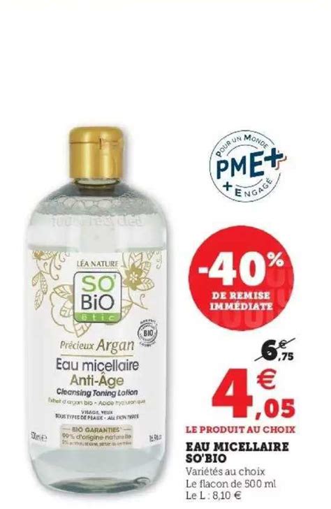 Promo Eau Micellaire So Bio Chez Super U Icatalogue Fr