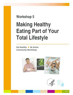 Fillable Online Health Workshop 5 Making Healthy Eating Part Of Your