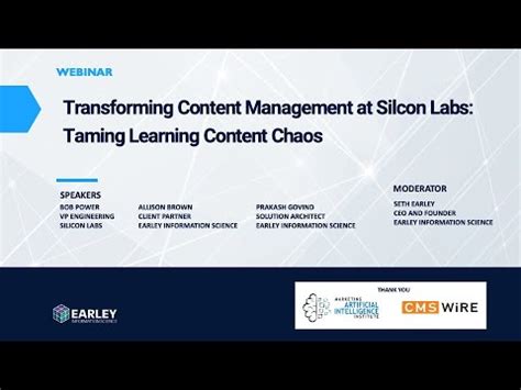 Transforming Content Management At Silicon Labs Taming Learning