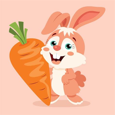 Ilustraci N De Dibujos Animados De Lindo Conejo Vector Premium