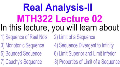 Real Analysis Ii Mth Lecture Youtube