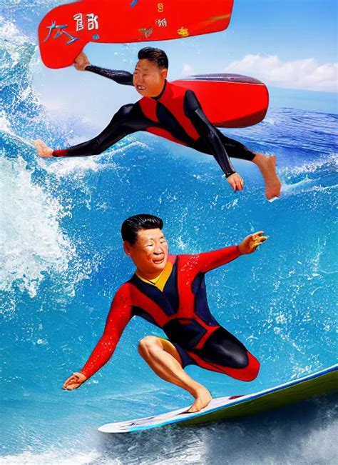 Portrait Of Xi Jingping In Surfing Suit 4k Stable Diffusion Openart