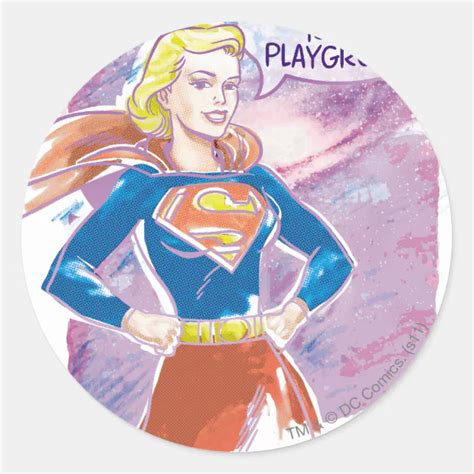 Supergirl Galaxy Classic Round Sticker Zazzle