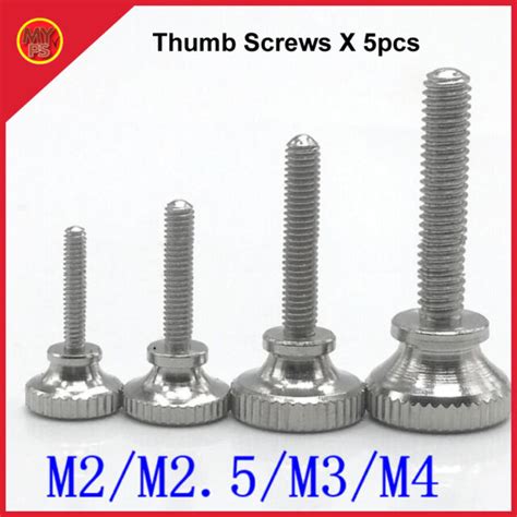 Pcs M M M M Stainless Steel Step Knurled Thumb Screw Hand