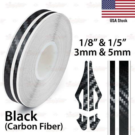 CARBON FIBER BLACK Roll Pinstriping Pin Stripe Car Motorcycle Tape