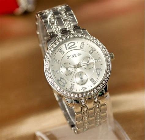 2018 2014 Mic Luxury Geneva Watches Brand Crystal Stainless Steel Quartz Watch Women Men Fashion