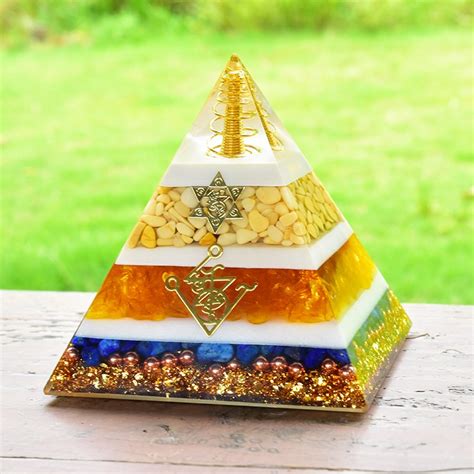 Orgone Pyramid Lapis Lazuli And Citrine Crystal Orgone Pyramids