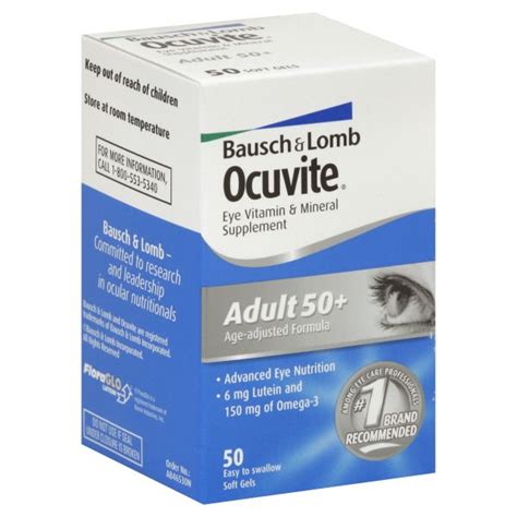 Bausch And Lomb Ocuvite Eye Vitamin And Mineral Supplement Adult 50 Soft Gels 50 Gels Health