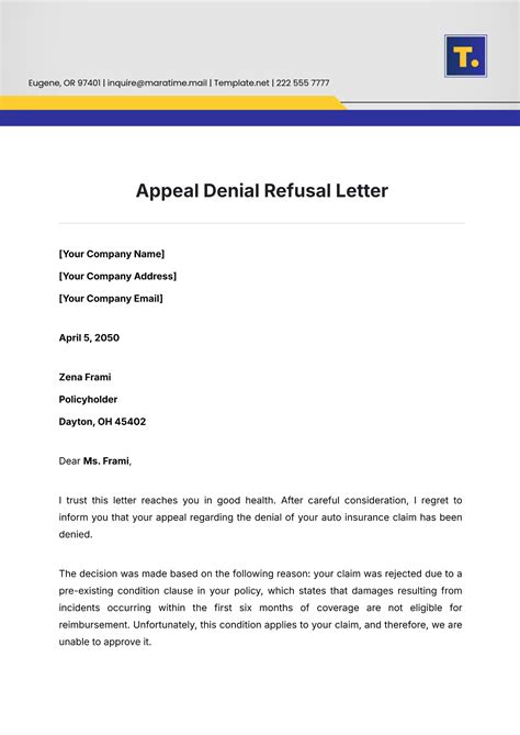 Free Refusal Letter Templates Edit Online And Download