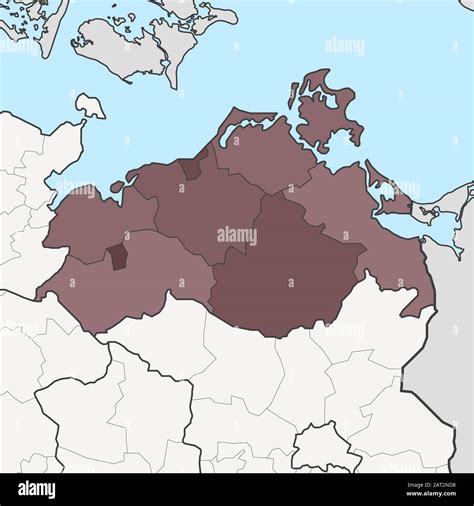 Map Of Germany Federal State Mecklenburg Vorpommern With Neighboring