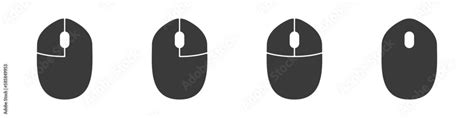 Computer Mouse Icons Vector Left And Right Click Vector Icons Set Of