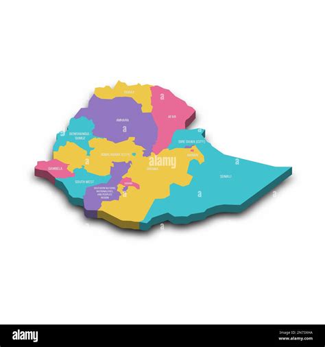 Ethiopia Political Map Of Administrative Divisions Regions And