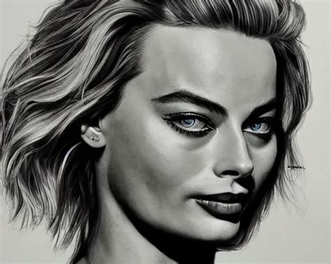 Neon Art Of Margot Robbie Hyper Detailed Award Stable Diffusion