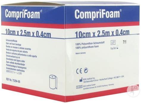 Bsn Medical Comprifoam Bandes En Mousse À Cellules Ouvertes 2 5m x 10cm