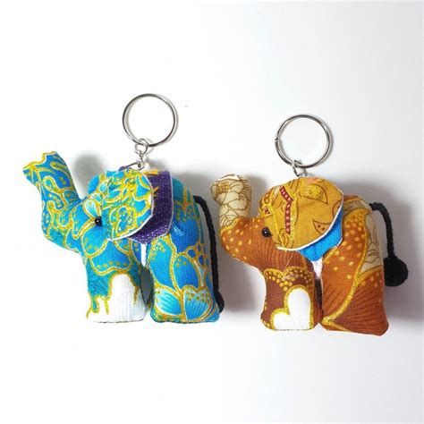 Key Chain Key Hanging Souvenir T Hand Made Fabric Thai Elephant