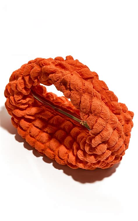 Orange Quilted Curved Grab Bag Accessories Prettylittlething