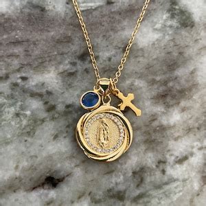 Personalized Virgin Mary Necklace K Gold Filled Virgin Mary Pendant