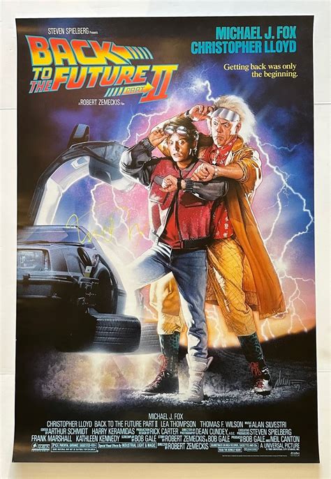 Michael J Fox Autographed Back To The Future 2 Movie Poster BAS The