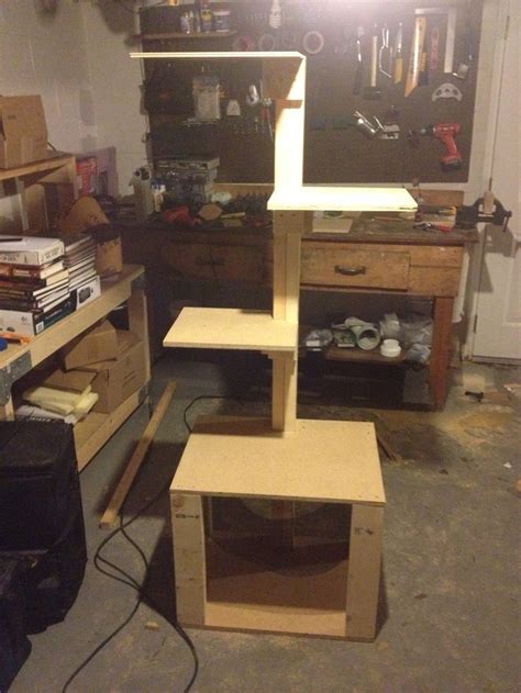 Homemade Cat Tree We Made For Free Using Old Wood In Our Basement Cat