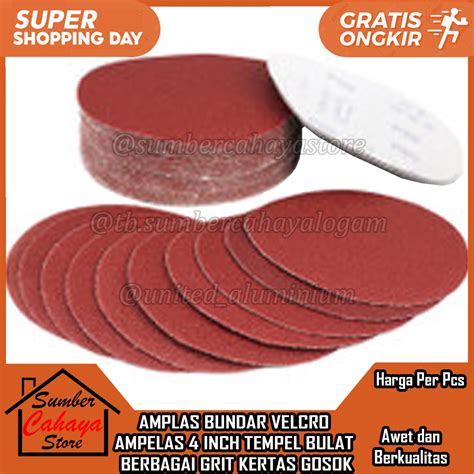 Jual Amplas Velcro Ampelas Bulat Gerinda Kertas Gosok Inch Bundar