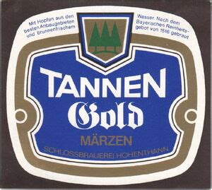 Drink Label Tannen Gold Märzen Hohenthanner Schlossbrauerei Germany