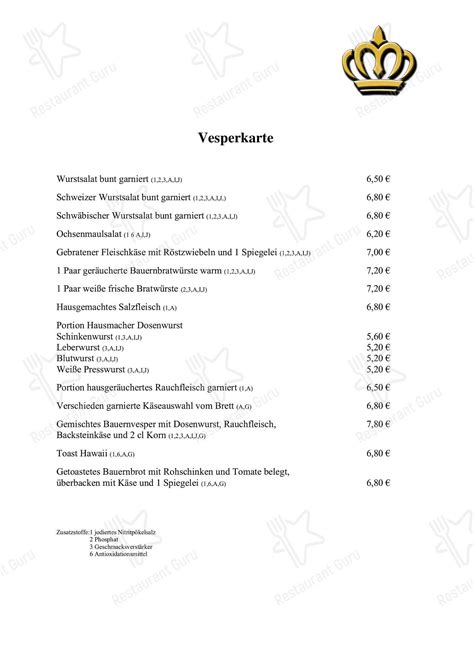 Speisekarte Von Gasthaus Krone Adelstetten Fam Markus Bei Wenger