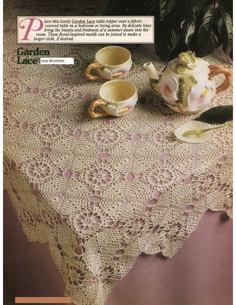 Vintage Thread Crochet Pdf Table Topper Tablecloth Instant Etsy