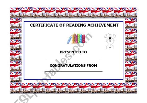 Reading Achievement Certificate