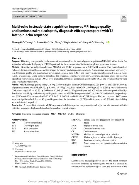 Multi Echo In Steady State Acquisition Improves Mri Image Quality And