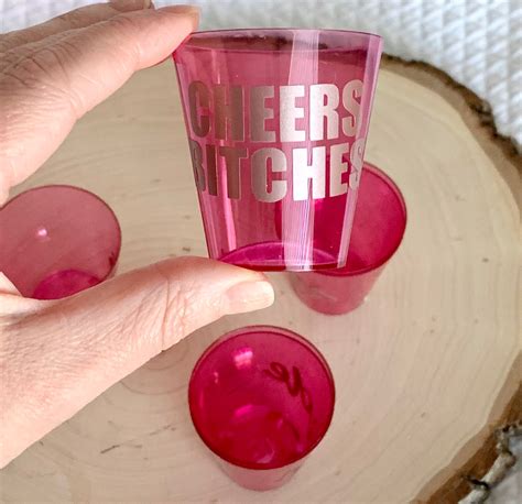 Custom Hot Pink Bachelorette Party Shot Glasses Cheers Etsy