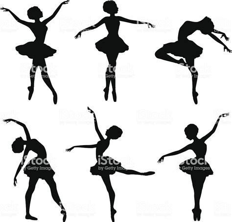 Six Vector Ballerina Silhouettes Ballerina Silhouette Ballerina Art