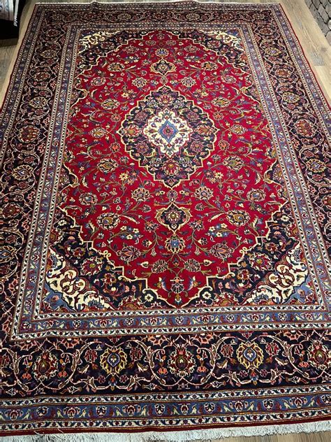 Persian Kashan Wool Rug 9 10 X 6 9 Ft 334 X 205 Cm Rugs Place