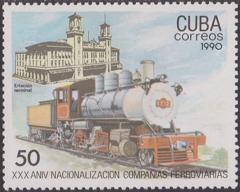 Filecuba 1990 Nationalization Of Railroads 30th Anniv A Stamps