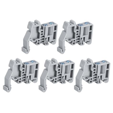 Din Rail Mount Terminal Blocks End Stopper Screw Type Clamp Grey E Uk