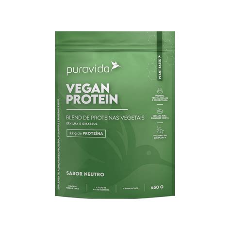 Vegan Protein Proteína Vegetal Whey 100 Natural PuraVida Shopee Brasil