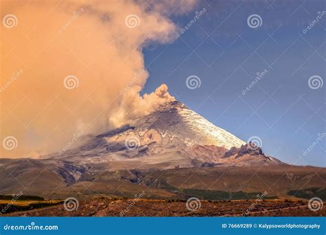 Cotopaxi Volcano during 2015 Year Eruption Stock Image - Image of ...