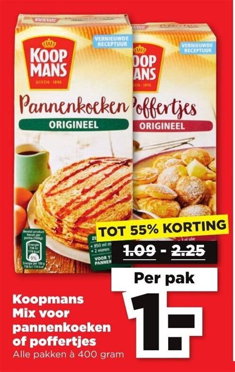 Koopmans Mix Voor Pannenkoeken Of Poffertjes 400g Aanbieding Bij PLUS