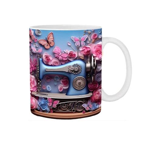 D Sewing Machine Painted Mug Coffee Mug Tea Milk Mugs Water Cup