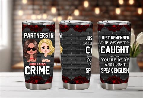 Personalized Partners In Crime Tumbler Mug Wrap Customized Etsy Canada