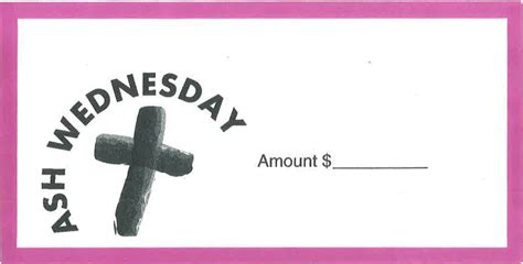 Dollarcheck Size Ash Wednesday Offering Envelope Concordia