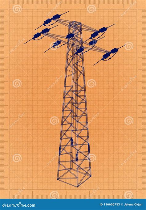 Overhead Power Line Flat Vector Illustration Isolated On White 227690897