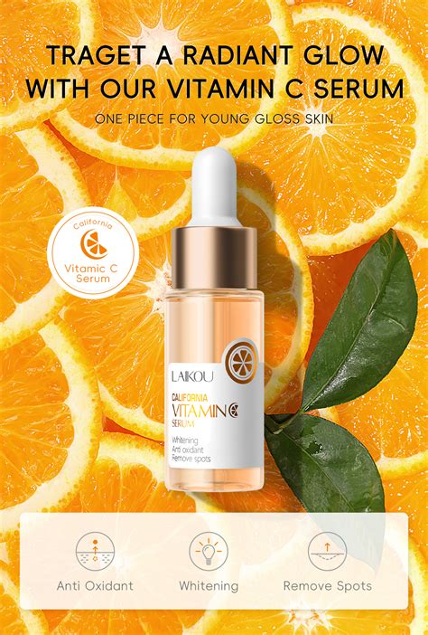 Laikou Vitamin C Facial Serum Vc Whitening Anti Aging Freckle Dark Spot