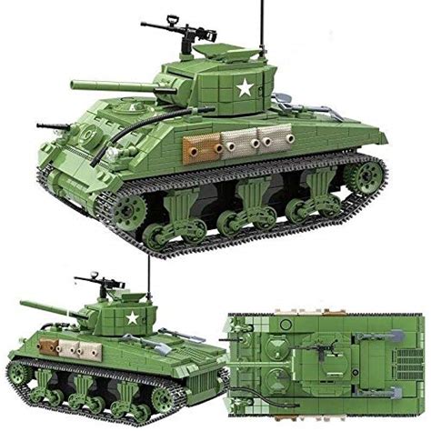 General Jim's World War 2 M4 Sherman Model Military Army Tank Toy Brick ...