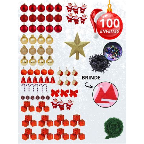Kit Enfeites De Natal - Kit Enfeites de Natal Decoração para Arvore Natalina Luxo Pendentes ...
