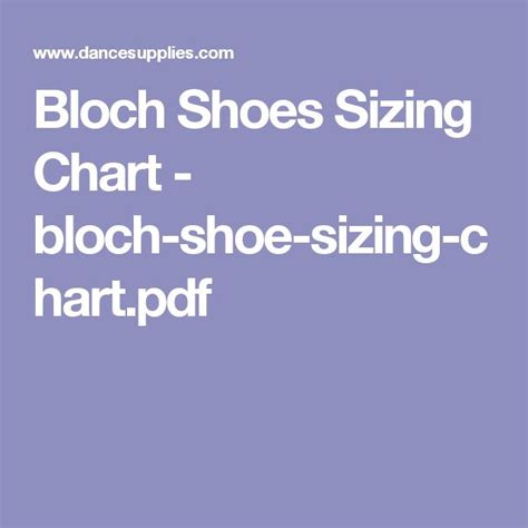 Bloch Shoes Sizing Chart - bloch-shoe-sizing-chart.pdf | Bloch shoes ...