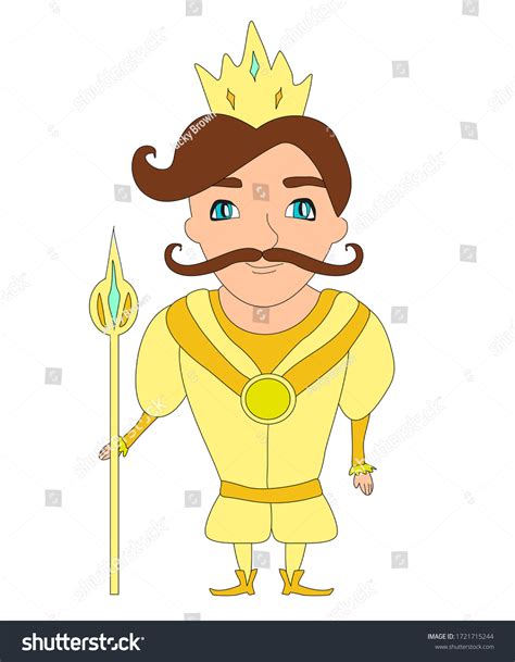 Funny Cartoon King On White Background Stock Illustration 1721715244 | Shutterstock