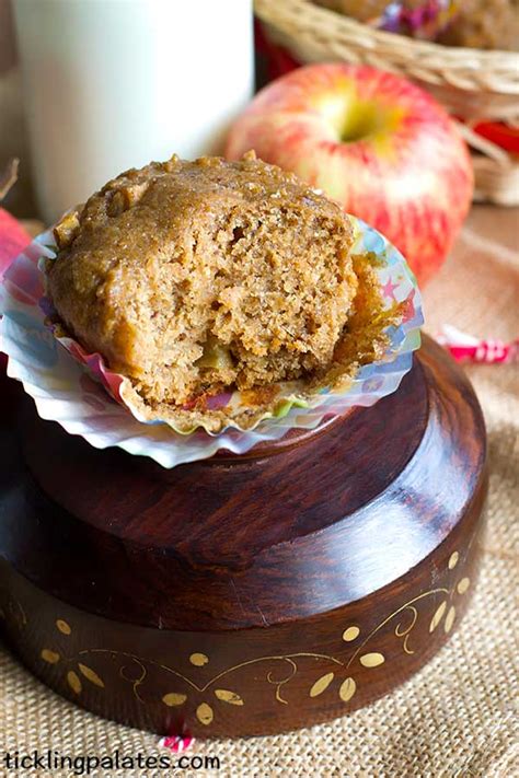 Eggless Whole Wheat Bran Apple Muffins Recipe Tickling Palates