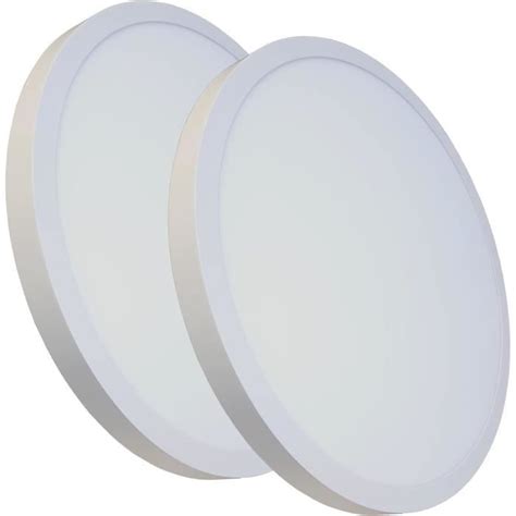 Ridgetube Lot De 2 Plafonnier Led Surface Rond 605Mm 48W Couleur Blanc